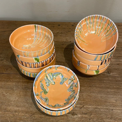 Peachy Pink Swirl Bowls