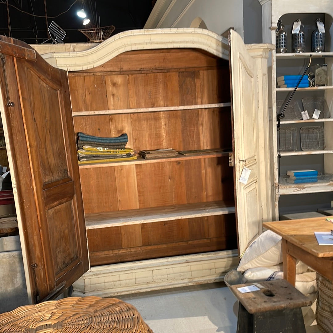 1850 French White Armoire from Alsace