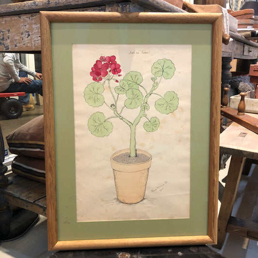 Pair of Framed Floral Watercolors